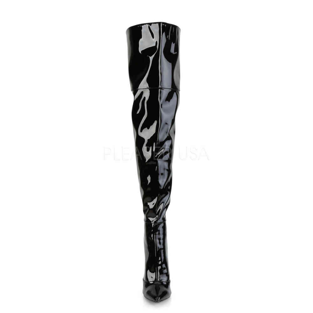 Pleaser - COURTLY-3012 Kniehohe Stiefeletten - Schwarz